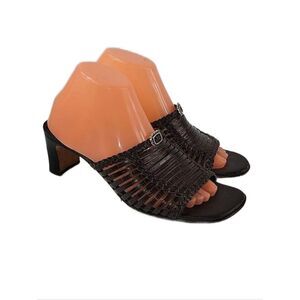 Brighton Freddi Brown Leather Strappy Heeled Women's Mule